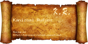 Kanizsai Rufusz névjegykártya